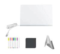 Planche à dessin LED pour - Planche à dessin LED Glow | Planches à dessins LEDs pour, support réglable effaçable à sec USB, jouets artisanaux avec stylo 7 couleurs Les LEDs illuminent