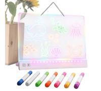 Planche à dessin LED rechargeable 3 modes 35 cm 7 couleurs | Tablette à dessin pour garçons, Noël, anniversaire, griffonnage, nuit, maison, Saint-Valentin, écriture peinture