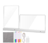 Planche à dessin LED rechargeable de 35 cm | Acrylique effaçable avec 7 stylos à séchage rapide, tableau lumineux de 1200 mAh, film de protection double face, USB de type C pour, adolescents