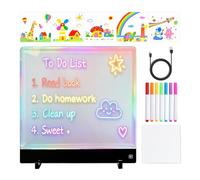 Planche à dessin LED - Tapis de notes rechargeable à 4 modes, écriture LED | Unité de communication pour , école, maison, bureau, 7 marqueurs inclus