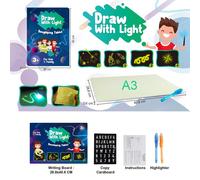 Planche À Dessin Lumineuse Daw Avec Lumière, Planche À Croquis Amusante, Stylo Fluorescent, Russe Anglais, Jouets Pour Enfants Montessori