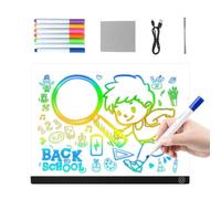 Planche à dessin lumineuse | Fournitures d'écriture colorées effaçables à sec | Bloc de dessin LED - Pour, garçons, filles, maison, bureau, école, vacances, art, gribouillage, peinture