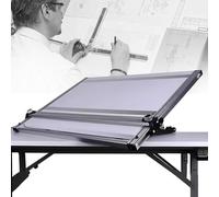 Planche à dessin portable A2 avec barre de mouvement parallèle, angle d'inclinaison à 6 niveaux, bandes en acier inoxydable, sacs de rangement pour étudiants, architectes, professionnels du design