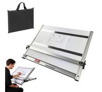 Planche à dessin portable avec barre de mouvement parallèle réglable multi-angle, angle d'inclinaison à 6 niveaux, espace de travail pour esquisse, dessin, peinture