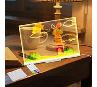 Planche À Dessin, Tableau Lumineux LED Pour Enfant, Ardoise Lumineuse Avec Support, Ardoise Magique Réutilisable Avec 5/7 Marqueurs, Bloc Note Lumineux Pour Peindre Mémo