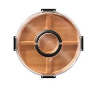 Planche à fromage - Présentoir étanche avec poignée de couvercle, boîtier à charnière en acrylique | Plateau divisé en 3 sections, fermeture de couvercle magnétique, support supérieur lavable au lave-