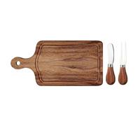 Planche À Fromage,Serveurs Fromage,Plateau Viande Carré Bois avec Couverts et Étiquette Merci - pour Mariage Noël Maison Famille Fête Housewarming