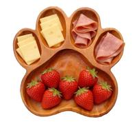 Planche à fromage sur le thème du chien, plateau multi-compartiments, plateau à charcuterie de 20 cm avec bois authentique, planche de service à dessert avec design élégant, plateau de service de