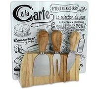 Planche à fromages avec support + 3 ustensiles aimantés Blanc, NC G
