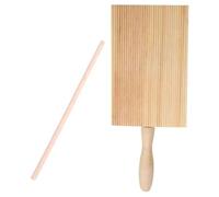 Planche à Gnocchis en Bois Bâton, Outil Manuel pour Pâte Italienne | Poignée Ergonomique, Surface Striée Résistante à L’usure, Texture Unique, pour Cuisiniers Professionnels et Amateurs