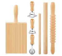 Planche à gnocchis en bois et ensemble de tampons à raviolis | Ensemble de rouleaux à pâtisserie pour les amateurs de pâtes créatifs, ensemble de pâtes faites à la main,