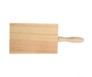 Planche à gnocchis en bois pour pâtes faites maison - Outil à dénuder en bois de hêtre naturel - strié pour surface pour cavatelli et ravioli - Gadgets de cuisine 21,5 x 8,5 cm