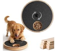 Planche à gratter en bois pour le soin des ongles, distributeur de friandises et jouet puzzle 3 en 1 avec plateau rotatif à 360°, papier abrasif grain 80, ventouses antidérapantes, 30 cm de diamètre