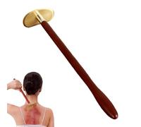 Planche à gratter en laiton avec manche long - Outil de massage Gua Sha | Plaque de grattage en laiton pur robuste, masseur ergonomique à longue portée, tissu profond en métal massif de qualité