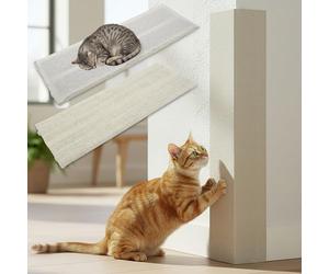 Planche à gratter Murale pour Chat avec 2 côtés différents - 80 x 27 cm - Sisal et Peluche - Coin à griffer pour Poser ou Suspendre - Tapis pour l'entretien des Griffes