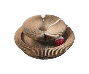 Planche À Gratter Pour Chat - Griffoir Pliable Interactif En Carton | Avec Clochette Et Balle Pour Animal Domestique, Jouet Accordéon En Carton Canelé Pour Salon Chambre Maison - Pour Maison Salon Bal