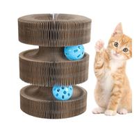 Planche à gratter pour chat - Jouet accordéon interactif pliable, fournitures pour animaux de compagnie avec balles, conception durable et engageante, exercice amusant et stimulation mentale pour l'en