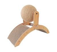 Planche à Griffer Forme de Pont en Arche avec Jouet de Grincement de | Jouet à Griffer avec Balle en Sisal Rotative pour Appartement Coin du Sol Salon Maison Intérieur Animaux Domestiques