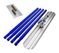 Planche à Lisser béton avec taloche, Outil de Finition béton, Support réglable avec 4 poignées incluses, Outil de lissage pour travaux de Sol bâtimentaires (Alliage d'aluminium, Bleu, 1,2M)