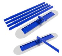 Planche à Lisser béton avec taloche, Outil de Finition béton, Support réglable avec 4 poignées incluses, Outil de lissage pour travaux de Sol bâtimentaires (Acier Inoxydable, Bleu, 1,2M)