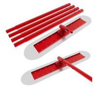 Planche à Lisser béton avec taloche, Outil de Finition béton, Support réglable avec 4 poignées incluses, Outil de lissage pour travaux de Sol bâtimentaires (Acier Inoxydable, Rouge, 1,2M)