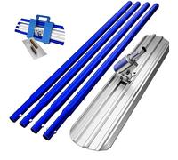 Planche à Lisser béton avec taloche, Outil de Finition béton, Support réglable avec 4 poignées incluses, Outil de lissage pour travaux de Sol bâtimentaires (Alliage d'aluminium, Bleu, 1,45M)