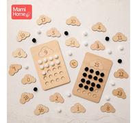 Planche À Nombres Montessori 1-20, Jouet De Tri, Éducation Préscolaire, Bloc D'empilage De Maths, Apprentissage Du Bois, Puzzle Épais Pour Bébé