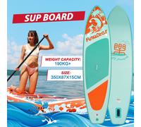 Planche à pagaie gonflable FunWater 11'/11'6" - Planche de SUP gonflable - Planche de surf gonflable - Super large - Haute stabilité - 190kg-205kg - Dropshipping SUPFW28C