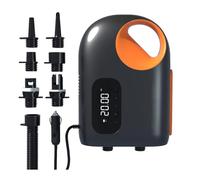 Planche à pagaie portable 20 psi avec compresseur d'air électrique avec LED et écran d'affichage, support de gonflage, dégonflage, 6 buses pour bateau gonflable, piscine, planche de surf, kayak