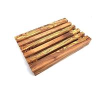 Planche à pain avec ramasse-miettes rectangulaire 30 cm en bois d'olivier fait main cadeau