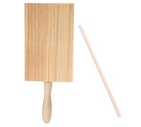 Planche à Pâtes Ménagère en Bois Bâton, pour Pâtes et Gnocchis | Surface Striée et Lisse, Poignée Ergonomique Pratique, Entretien Simple, la Cuisine Italienne Familiale, Lot Artisanal
