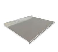 Planche à Pâtisserie en Acier Inox 52x80 cm avec Dosseret 4 cm - Plan de Travail Résistant pour Pétrir et Préparer la Pâte en Cuisine