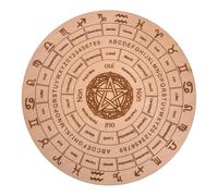 Planche à Pendule en Français en bois 20 cm, Radiesthésie (oui/non, jours, mois, lettres, chiffres, signe astro) - Cadran Divination - Support Spirituelle et Ésotérisme (Pentacle)