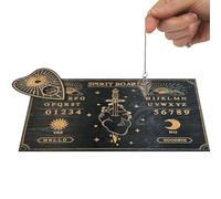 Planche à pendule mystique avec planchette | Tableaux de communication fantômes avec alphabet et chiffres, décoration de sorcière occulte, cadeaux magiques pour adolescents, jeu d'Halloween pour
