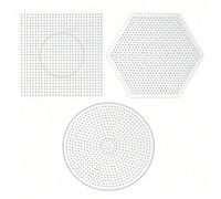 Planche à perles de 2,6 mm & 5 mm, grand gabarit carré transparent emboîtable, accessoire de jouet artisanal DIY résistant aux hautes températures pour la création d'art avec des perles Perler pour en
