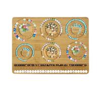 Planche à perles en bois pour fabrication de bracelets et colliers avec graduations de dimensions, outil d'artisanat en bois durable, parfait pour créer des colliers, bracelets, bijoux, organisateur