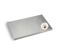 Planche à pétrir en acier inoxydable [50 x 30 cm] - Pour pétrir, découper et pâtisser - Planche de cuisine avec rebord - Planche à pâtisserie - Planche à découper