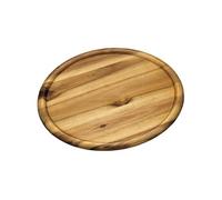 Kesper Lot de 6 assiettes à pizza en bois d'acacia, Ø 32 x 2 cm, avec gouttière à jus, certifié FSC, plateau à pain, plateau de service en bois