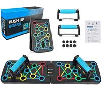 Planche à pompes, équipement d'entraînement multifonction 17 en 1 pliable et portable, outils de presse, planche d'exercice pour exercer efficacement les muscles pour homme et femme (noir)