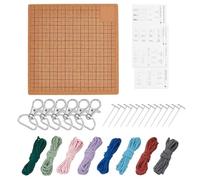 Planche à pompons en bois double face pour nœuds avec broches et fil de nouage précis