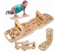 Planche à push-up en bois 24 en 1 pliable avec poignées, poignées de pompes pour poitrine, triceps, épaules et dos, appareil d'entraînement pour la maison, hommes et femmes
