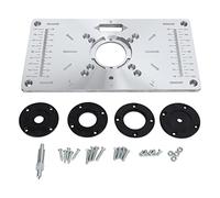 Planche à rabat pour machine à découper, plaque d'insertion multifonctionnelle en aluminium pour table de routeur, plaque d'établi pour le travail du bois avec double échelle,