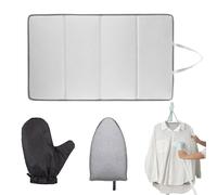 Planche À Repasser, Support Pliable pour Défroisseur Vertical, Accessoire Repassage sur Table Porte Lit Comptoir avec Gants pour Appartement Voyage