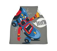 Planche À Roulettes Bleu Art Mignon Housse de Canopée de Siège de Voiture pour Poussette Bébé Dais Siège-Auto Couverture D'Allaitement Pare-Soleil Respirant Extensible pour Garçons Filles
