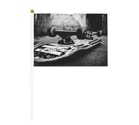 Planche à roulettes - Drapeau portable - Pour célébration d'événements royaux - Décoration de fête pour barbecue, événements et jardins