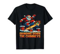Planche à roulettes Grinding Down The Chimneys Santa T-Shirt