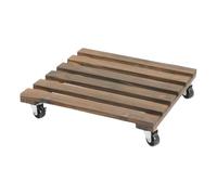 Planche à roulettes pour plantes d'extérieur - Résistante aux intempéries - Soucoupe avec roulettes - Support à roulettes pour plantes d'intérieur - En bois (carré 40 x 40 x 7,5)
