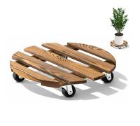 Planche à roulettes ronde pour plantes 35 x 35 cm, 1 pièce, planche à roulettes pour plantes, capacité de charge 90 kg, support de pot de fleurs avec roulettes, soucoupe ronde avec roulettes