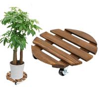 Planche à roulettes ronde pour plantes - 40 x 40 cm - Charge maximale : 100 kg - Soucoupe avec roulettes - Soucoupe ronde avec roulettes