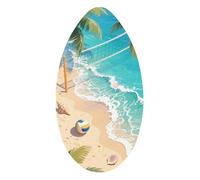 Planche à skim en bois pour la plage et les sports nautiques, 3 pour adolescents, enfants et adultes, petite planche de surf pour jouer sur le rivage - 89 cm x 50 cm